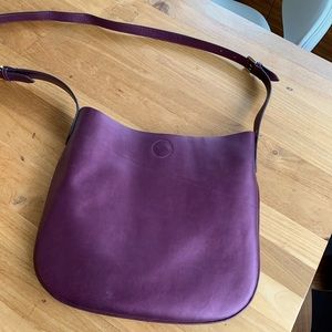 KGB black label deep plum metallic crossbody bag